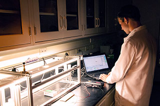 Photograph taken in a biofuel research lab